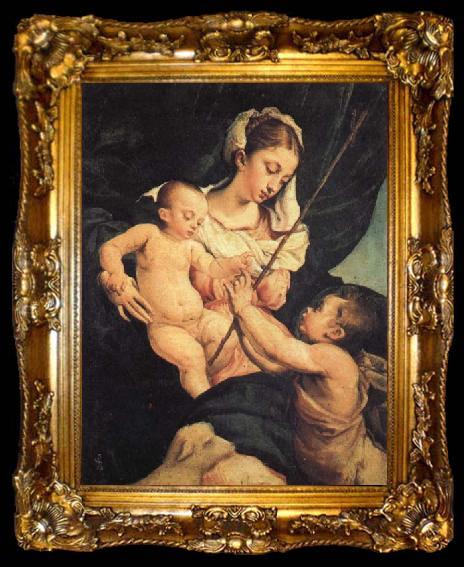 framed  Jacopo Bassano Madonna and Child with St.John as a Child, ta009-2